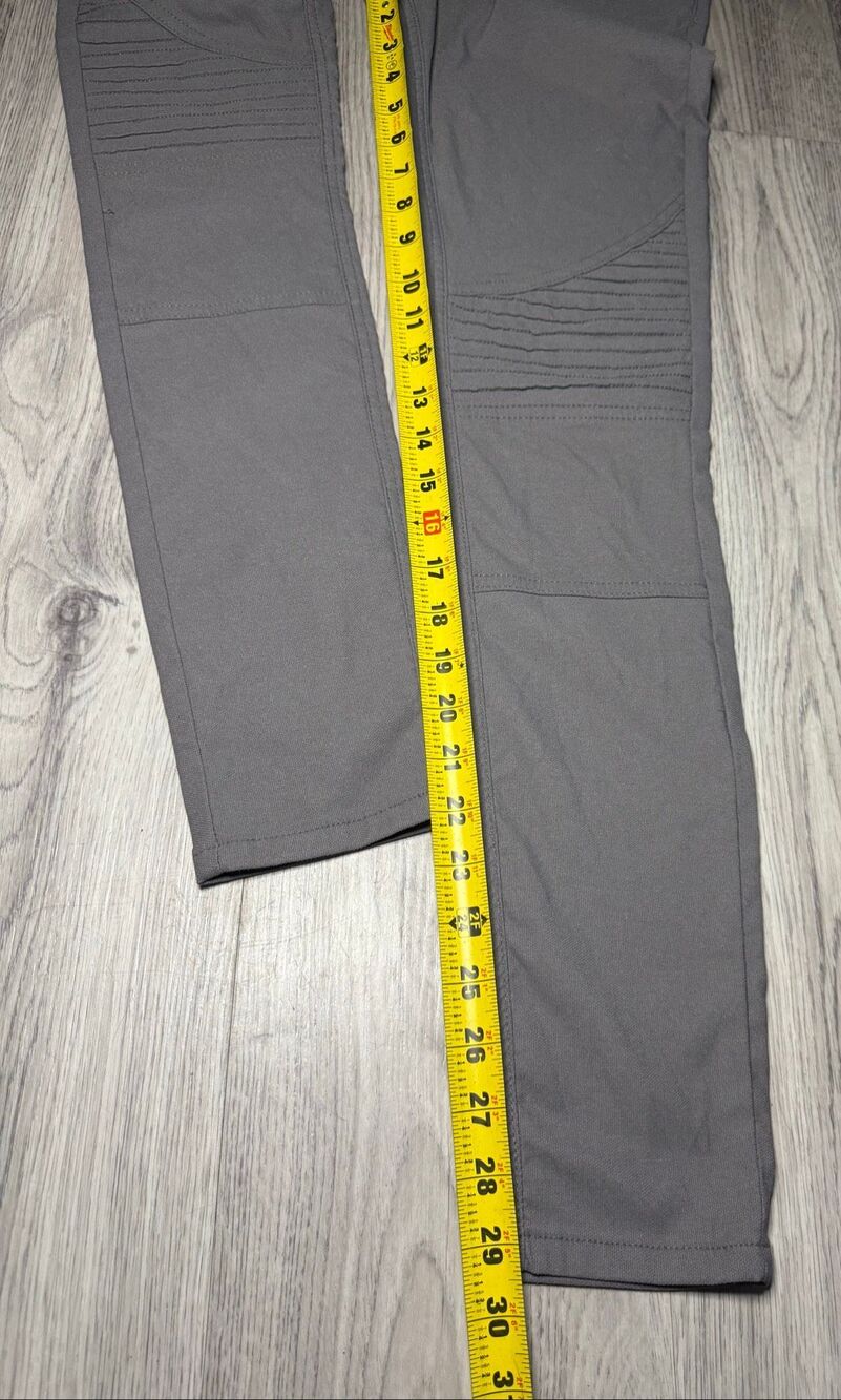 Prana Brenna Zion Skinny Pants - Gray- Size 6- Pleated Knee- Moto style - Picture 8 of 10